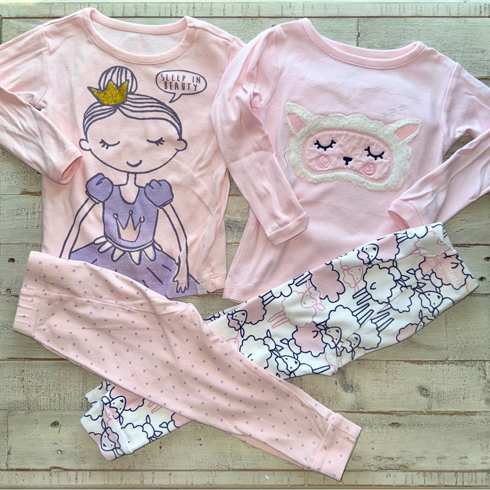 Baby gap long sleeve and pants pajama set bundle toddler 18-24 and 2T vguc